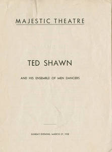 Ted Shawn dance event program, March 27, 1938