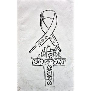 "Boston Strong" drawing from at Copley Square Memorial