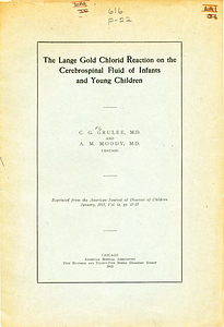 The Lange gold chlorid reaction on the cerebrospinal fluid of infants and young children