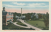 Newton Hospital Birdseye View West Side and Grounds, Newton, Mass.