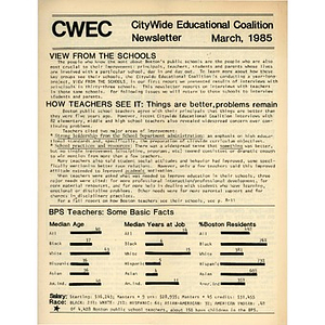 Citywide Educational Coalition newsletter, March, 1985.