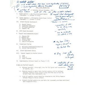 CWEC issue priorities, September through December, 1976.