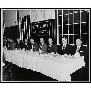 Officers and guests at the head table at a Boys' Clubs of Boston Awards Night