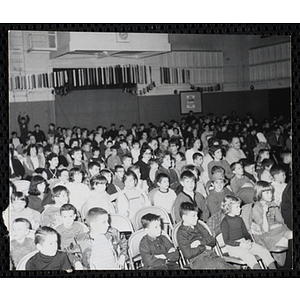A crowd of children attend a Bunker Hillbillies event