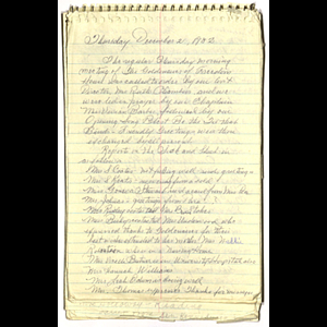 Minutes of Goldenaires meeting held December 2, 1982
