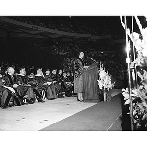 Mrs. King Delivering the 1971 Commencement Address