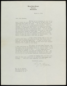Letter from Henry Davis Sleeper to Halfdan M. Hanson, March 4, 1921