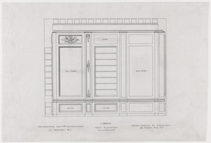 Library elevation, west, 3/4 inch scale, residence of E. H. G. Slater, "Hopedene", Newport, R.I., (1898) 1902-3.