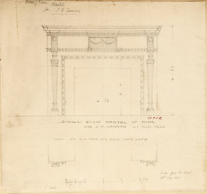 "Dining Room Mantel of Pine for J. G. Cannon"