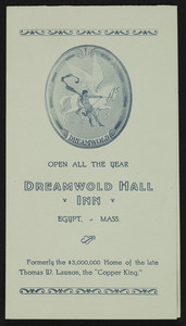 Brochure for the Dreamwold Hall Inn, Egypt, Mass., undated