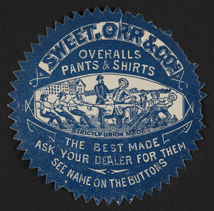 Seal for Sweet, Orr & Co., overalls, pants & shirts, location unknown, undated