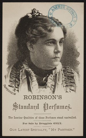 Trade card for Robinson's Standard Perfumes, location unknown, undated