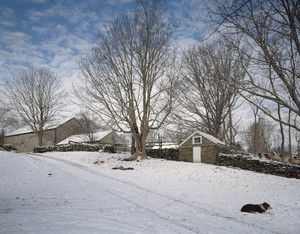 Exterior view in snow, Watson Farm, Jamestown, R.I.