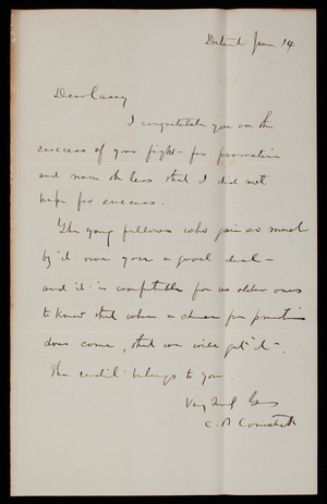 General [Cyrus] B. Comstock To Thomas Lincoln Casey, June 14, 1872 ...