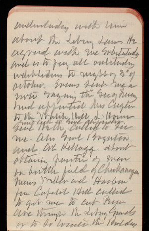 Thomas Lincoln Casey Notebook, September 1888-November 1888, 41, understanding with him