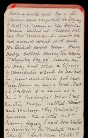 Thomas Lincoln Casey Notebook, November 1889-January 1890, 63, Took a walk with Em in the