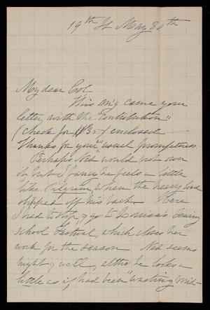 Alice W. Babcock to Thomas Lincoln Casey, May 30, 1885