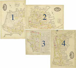 Clough's Atlas 1798 Property Owners of the Town of Boston, plates depicting the North End area