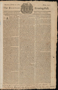 The Boston Evening-Post, 30 January 1769