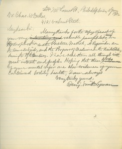 Letter from Benjamin Smith Lyman to Charles W. Dulles