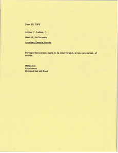 Memorandum from Mark H. McCormack to Arthur J. Lafave