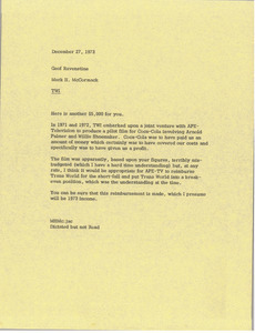 Memorandum from Mark H. McCormack to Geof Ravenstine