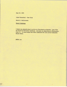 Memorandum from Mark H. McCormack to Jules Rosenthal