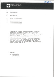 Memorandum from Mark H. McCormack to Phil Pilley