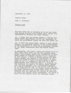 Memorandum from Mark H. McCormack to Arnold Palmer