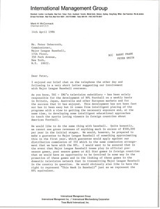 Letter from Mark H. McCormack to Peter Ueberroth