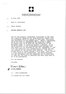 Memorandum from Peter German to Mark H. McCormack