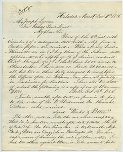 Letter from George W. Underwood to Joseph Lyman