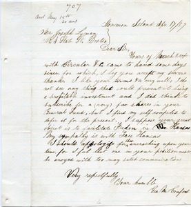 Letter from George M. Comfort to Joseph Lyman