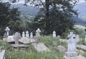 Old and new graves in Volce churchyard