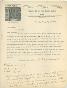 Letter from Joanna P. Moore to W. E. B. Du Bois