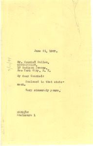 Letter from W. E. B. Du Bois to Countee Cullen