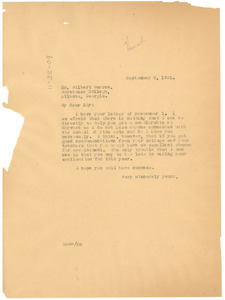 Letter from W. E. B. Du Bois to Wilbert Warren