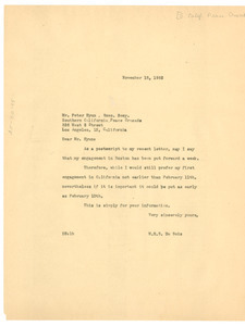 Letter from W. E. B. Du Bois to Southern California Peace Crusade