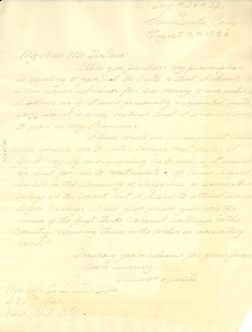 Letter from Vernon Smith to W. E. B. Du Bois