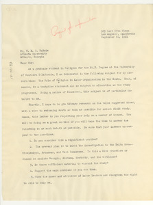 Letter from James B. Wilson to W. E. B. Du Bois