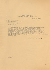 Letter from W. E. B. Du Bois to E. P. Quarterman