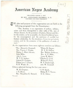 American Negro Academy Membership List