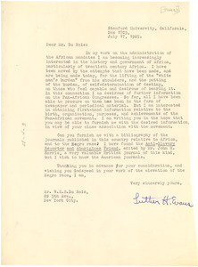Letter from Luther H. Evans to W. E. B. Du Bois
