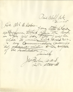 Letter from J. W. Parker to W. E. B. Du Bois
