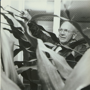 Leon Dunnell, indoors, watering plants
