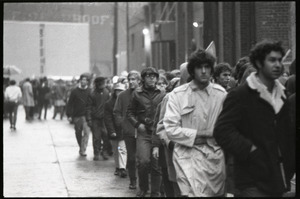 MIT I-Lab demonstration: protesters marching by Instrumentation Laboratory