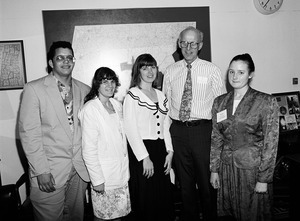 Congressman John W. Olver (center) with a group of visitors to his congressional office