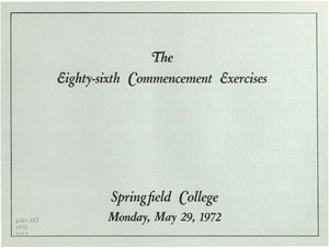 Springfield College Commencement Program (1972)
