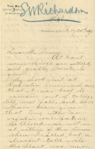 Letter from Willard S. Richardson to Jacob T. Bowne (Feb. 20, 1890)