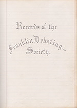 Records of the Franklin Debating Society